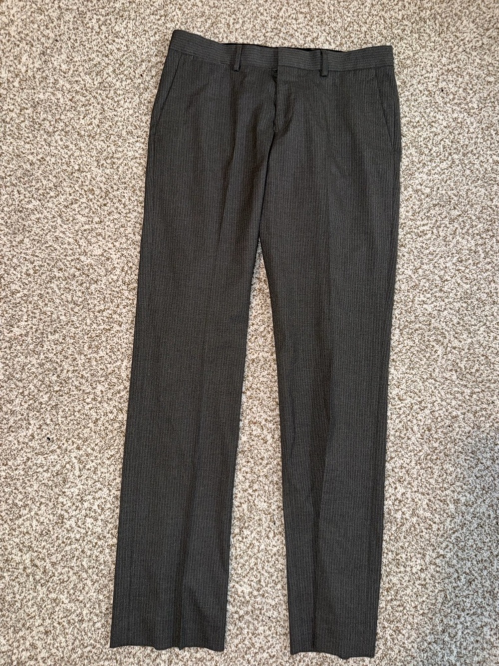 Express Men's Dark Gray Pinstripe Dress Pants